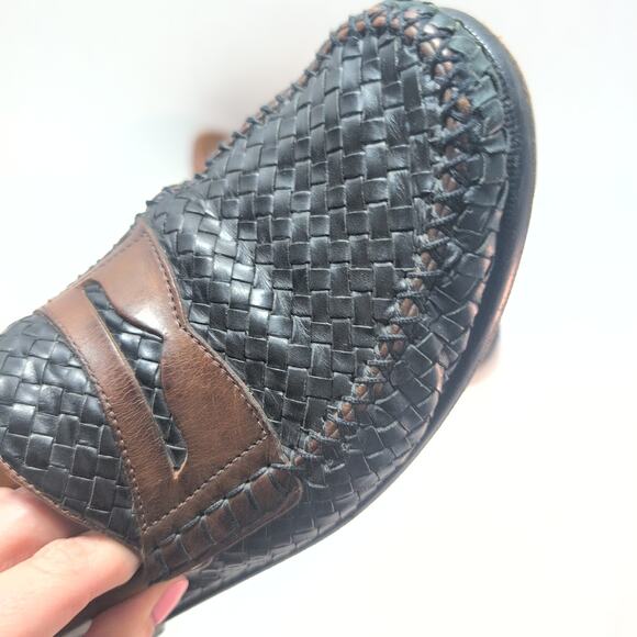 Johnston & Murphy Two Tone Woven Leather Slip On Dress Penny Loafers Men's 10 - Picture 3 of 10